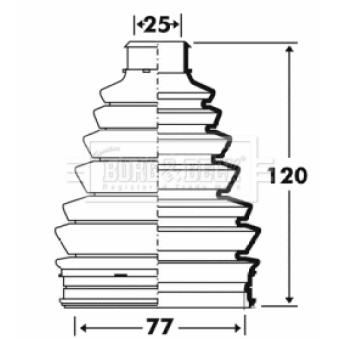 Joint-soufflet, arbre de commande BORG & BECK BCB6104