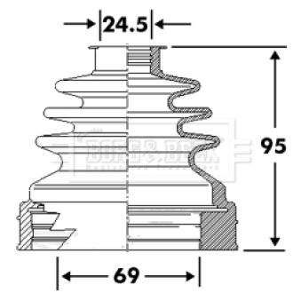 Joint-soufflet, arbre de commande BORG & BECK BCB6115