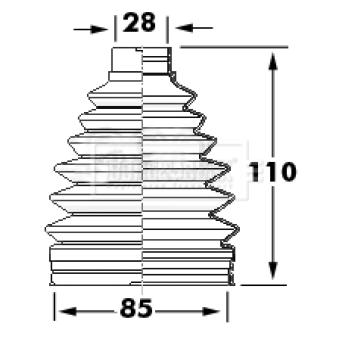 Joint-soufflet, arbre de commande BORG & BECK OEM C9241JA00A