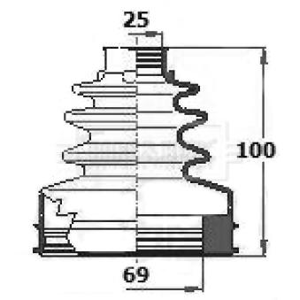 Joint-soufflet, arbre de commande BORG & BECK BCB6129