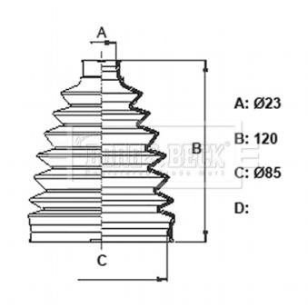 Joint-soufflet, arbre de commande BORG & BECK OEM 1603307 Joint-soufflet, arbre de commande BORG & BECK OEM 1603307