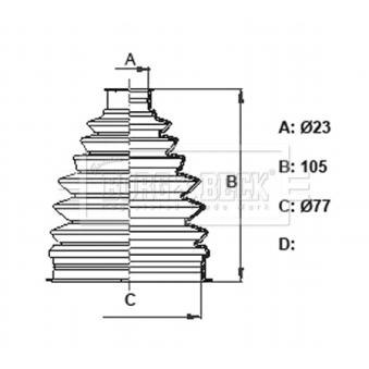 Joint-soufflet, arbre de commande BORG & BECK BCB6168