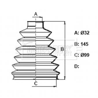Joint-soufflet, arbre de commande BORG & BECK OEM 1633500037 Joint-soufflet, arbre de commande BORG & BECK OEM 1633500037