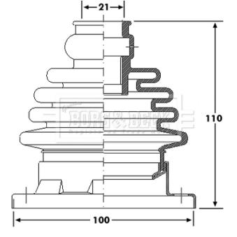 Joint-soufflet, arbre de commande BORG & BECK BCB6173