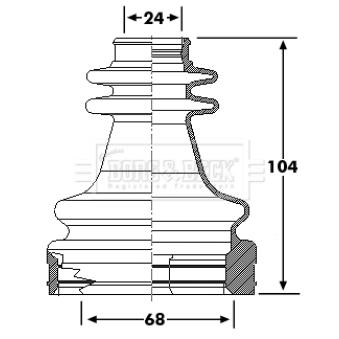 Joint-soufflet, arbre de commande BORG & BECK BCB6196