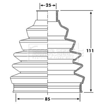 Joint-soufflet, arbre de commande BORG & BECK OEM 3293A7
