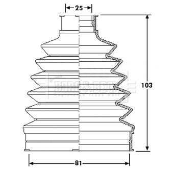 Joint-soufflet, arbre de commande BORG & BECK BCB6210