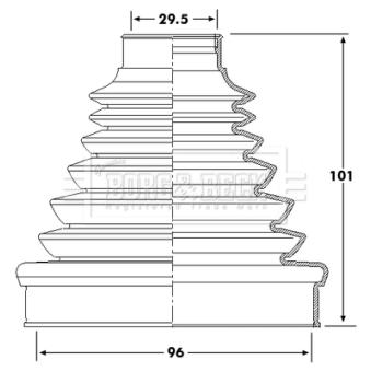 Joint-soufflet, arbre de commande BORG & BECK BCB6220