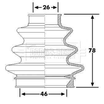 Joint-soufflet, arbre de commande BORG & BECK BCB6226
