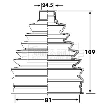 Joint-soufflet, arbre de commande BORG & BECK BCB6234
