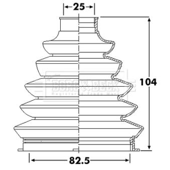 Joint-soufflet, arbre de commande BORG & BECK BCB6250