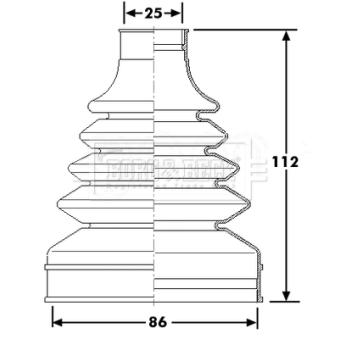 Joint-soufflet, arbre de commande BORG & BECK OEM 5018065AA