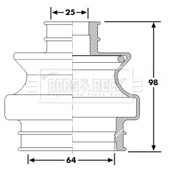 Joint-soufflet, arbre de commande BORG & BECK OEM A0003301485