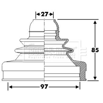 Joint-soufflet, arbre de commande BORG & BECK BCB6286 Joint-soufflet, arbre de commande BORG & BECK BCB6286