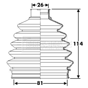 Joint-soufflet, arbre de commande BORG & BECK [BCB6287]