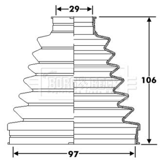 Joint-soufflet, arbre de commande BORG & BECK BCB6290