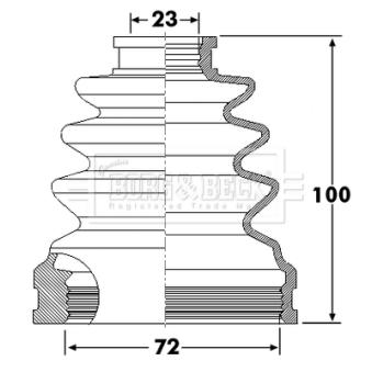 Joint-soufflet, arbre de commande BORG & BECK OEM 39741AW325