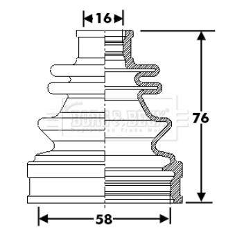 Joint-soufflet, arbre de commande BORG & BECK OEM 42017S2L003 Joint-soufflet, arbre de commande BORG & BECK OEM 42017S2L003