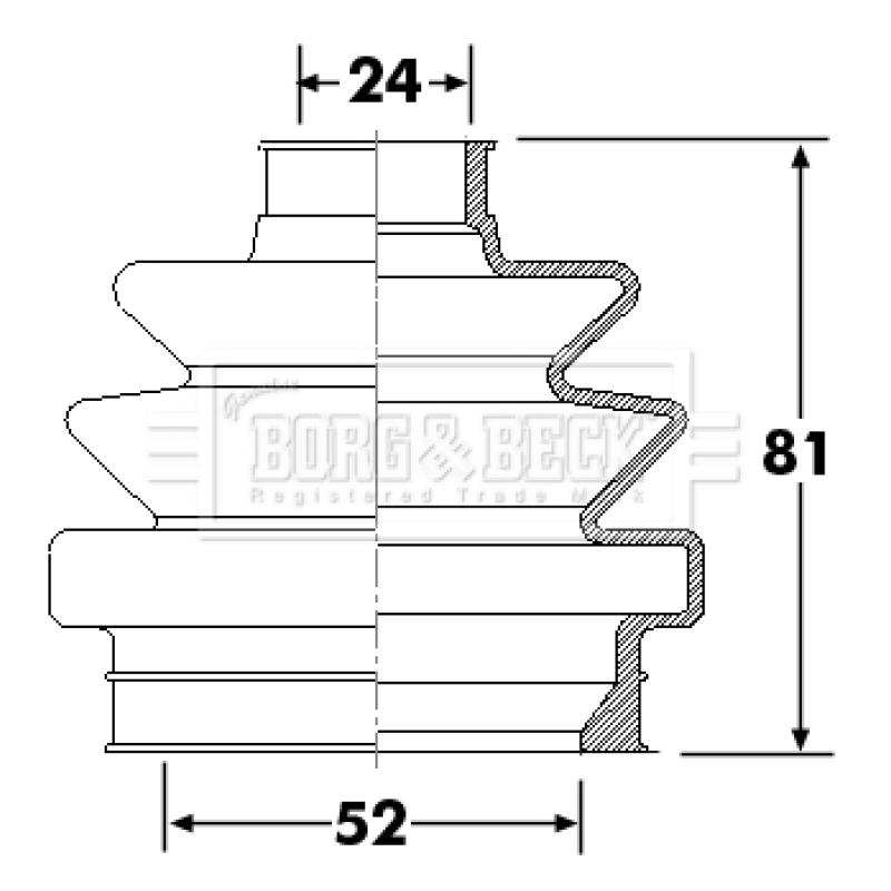 Joint-soufflet, arbre de commande BORG & BECK BCB6305 - Visuel 1