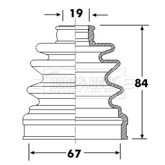 Joint-soufflet, arbre de commande BORG & BECK BCB6309