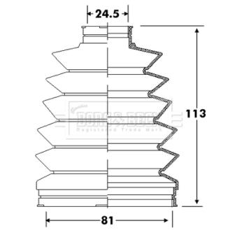 Joint-soufflet, arbre de commande BORG & BECK BCB6316