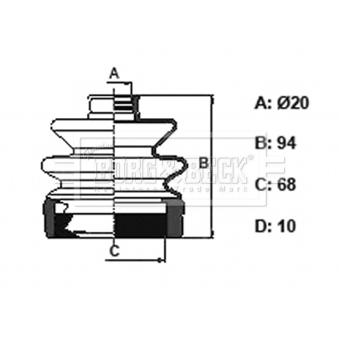 Joint-soufflet, arbre de commande BORG & BECK BCB6321