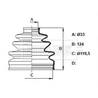 Joint-soufflet, arbre de commande BORG & BECK OEM MR528652