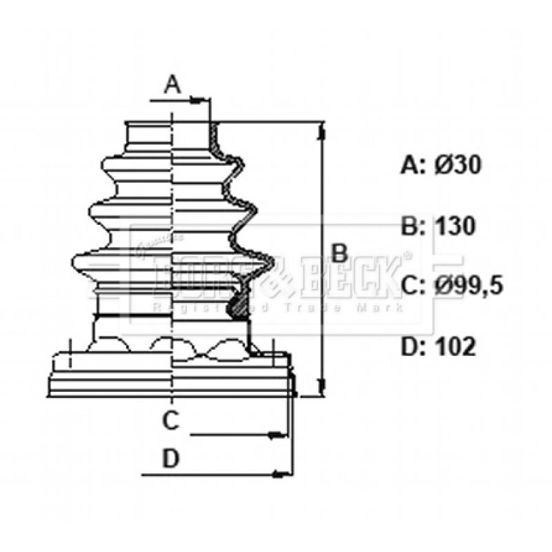 Joint-soufflet, arbre de commande BORG & BECK BCB6340 - Visuel 1