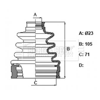 Joint-soufflet, arbre de commande BORG & BECK BCB6347 Joint-soufflet, arbre de commande BORG & BECK BCB6347