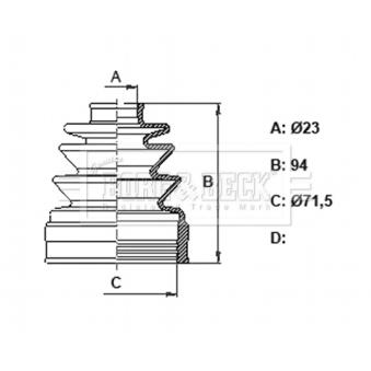 Joint-soufflet, arbre de commande BORG & BECK BCB6350