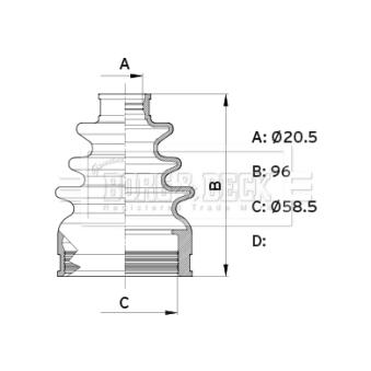 Joint-soufflet, arbre de commande BORG & BECK [BCB6355]