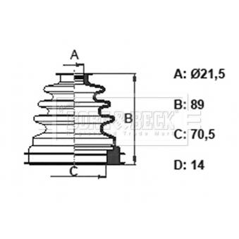 Joint-soufflet, arbre de commande BORG & BECK BCB6357