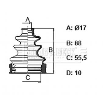 Joint-soufflet, arbre de commande BORG & BECK BCB6365