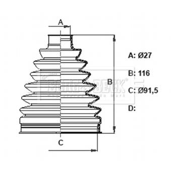 Joint-soufflet, arbre de commande BORG & BECK BCB6373