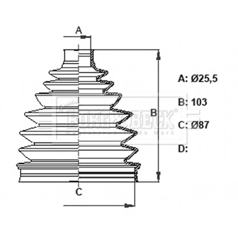 Joint-soufflet, arbre de commande BORG & BECK BCB6374 - Visuel 1