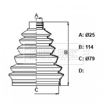 Joint-soufflet, arbre de commande BORG & BECK [BCB6375]