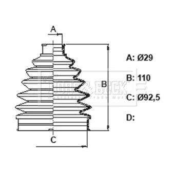 Joint-soufflet, arbre de commande BORG & BECK OEM 0442802441