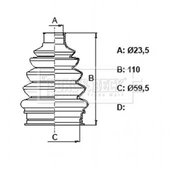 Joint-soufflet, arbre de commande BORG & BECK BCB6382