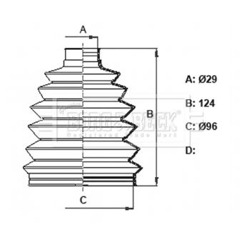 Joint-soufflet, arbre de commande BORG & BECK OEM A1643300685