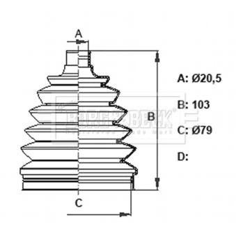 Joint-soufflet, arbre de commande BORG & BECK BCB6405