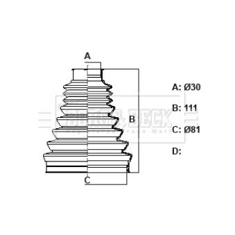 Joint-soufflet, arbre de commande BORG & BECK BCB6428