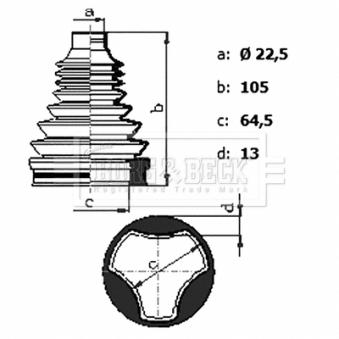 Joint-soufflet, arbre de commande BORG & BECK BCB6434