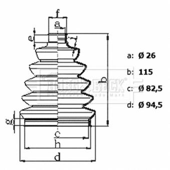 Joint-soufflet, arbre de commande BORG & BECK OEM A0003571200 Joint-soufflet, arbre de commande BORG & BECK OEM A0003571200