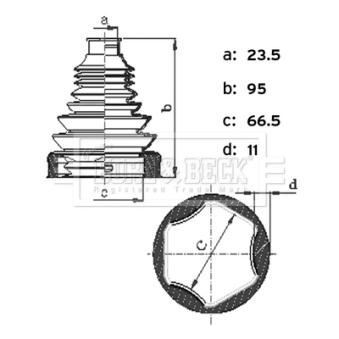 Joint-soufflet, arbre de commande BORG & BECK BCB6444