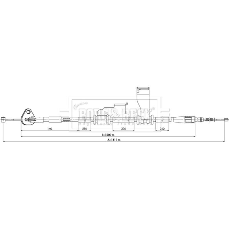 Tirette à câble, frein de stationnement BORG & BECK BKB3895 - Visuel 1