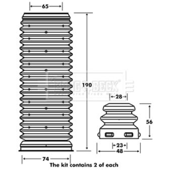 Kit de protection contre la poussière, amortisseur BORG & BECK BPK7075