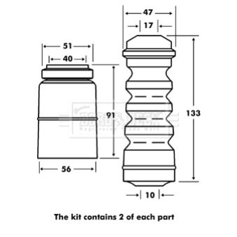 Kit de protection contre la poussière, amortisseur BORG & BECK OEM 6N0512131A