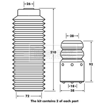 Kit de protection contre la poussière, amortisseur BORG & BECK BPK7098
