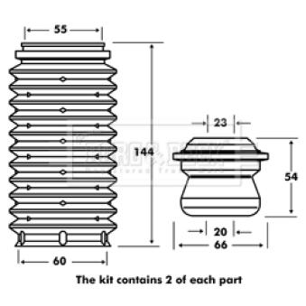 Kit de protection contre la poussière, amortisseur BORG & BECK OEM 30884198