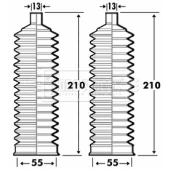 Joint-soufflet, direction BORG & BECK OEM 4553505010